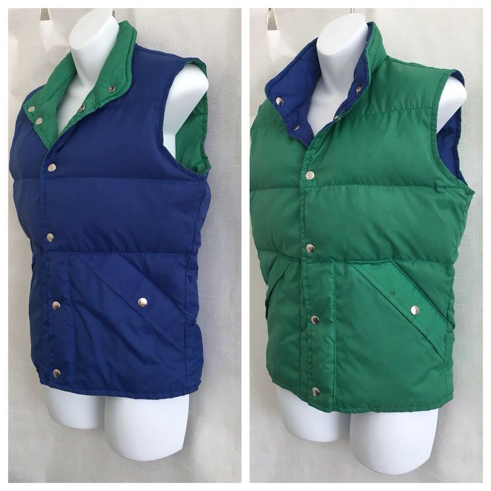 Natural High Down Outerwear Size XS Women's‎ Vest Jacket ~ Reversible Blue/Green